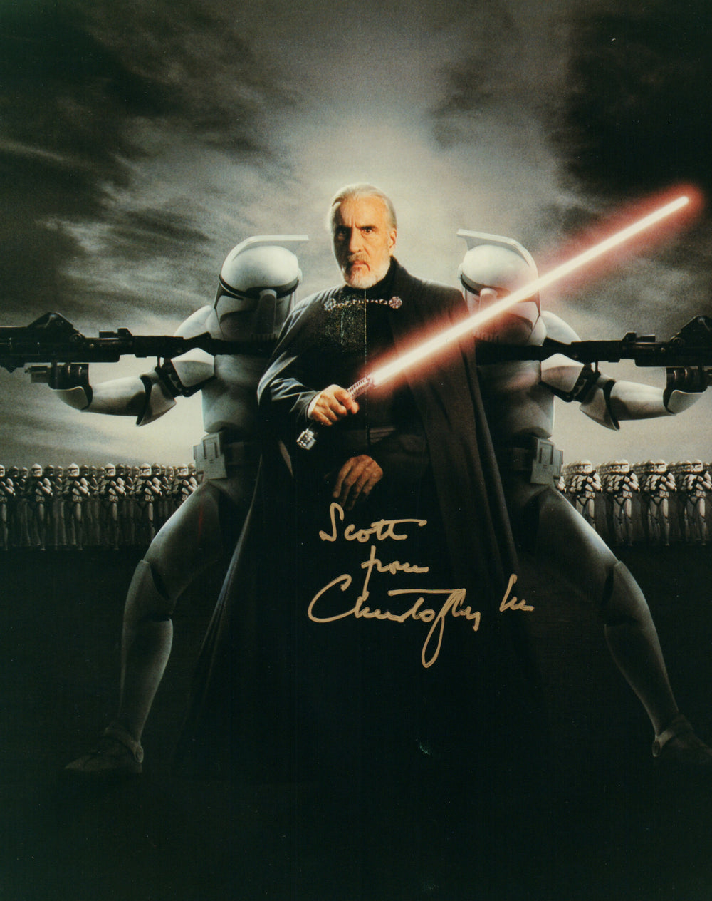 Christopher Lee as Count Dooku from Star Wars Episode II: Attack of the Clones Signed 8x10 Photo