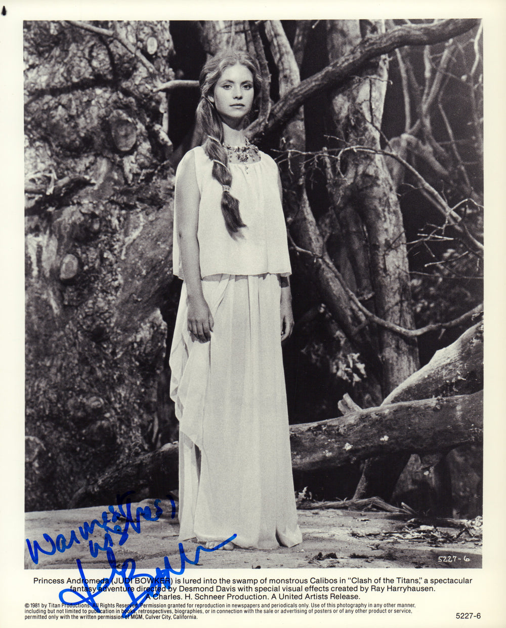 Judi Bowker as Princess Andromeda in Clash of the Titans Signed 8x10 Press Photo
