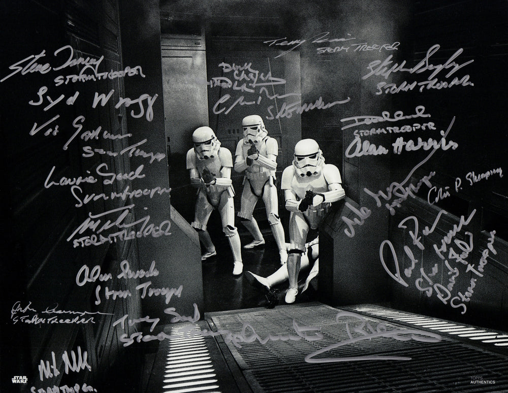 Star Wars: A New Hope Stormtroopers 11x14 Photo Cast Signed by Alan Harris, Colin Skeaping, Quentin Pierre, +17
