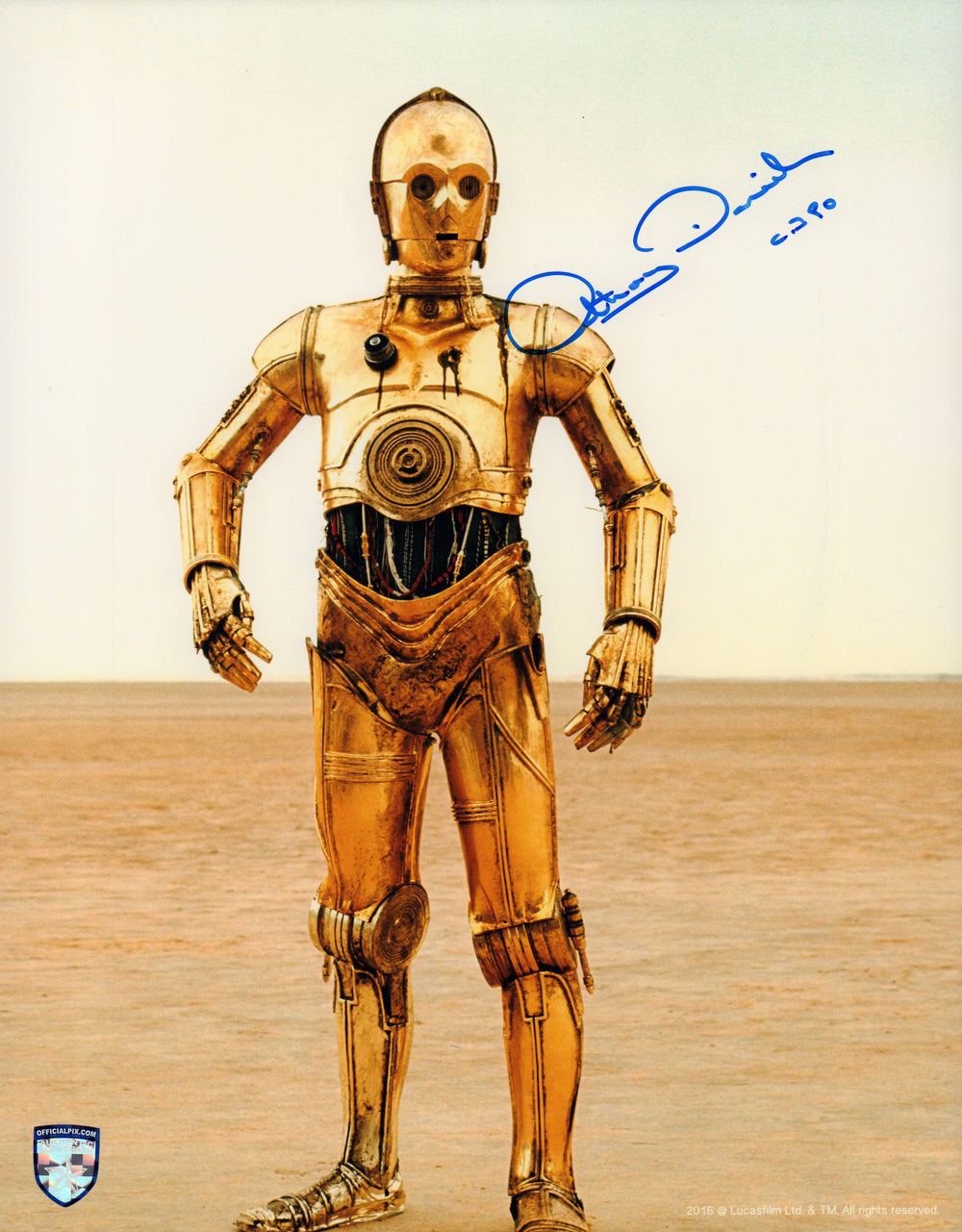Anthony Daniels as C-3PO in Star Wars: A New Hope (Official Pix) Signed 11x14 Photo