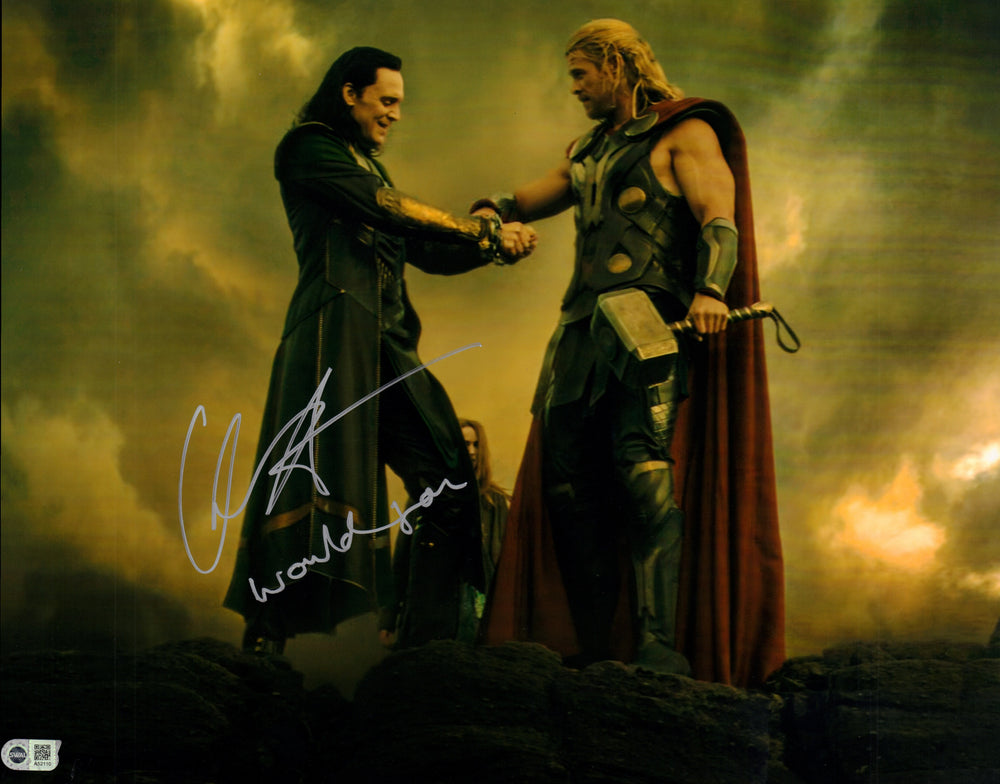 Chris Hemsworth as Thor in Thor: The Dark World (SWAU) Signed 16x20 Photo with Quote