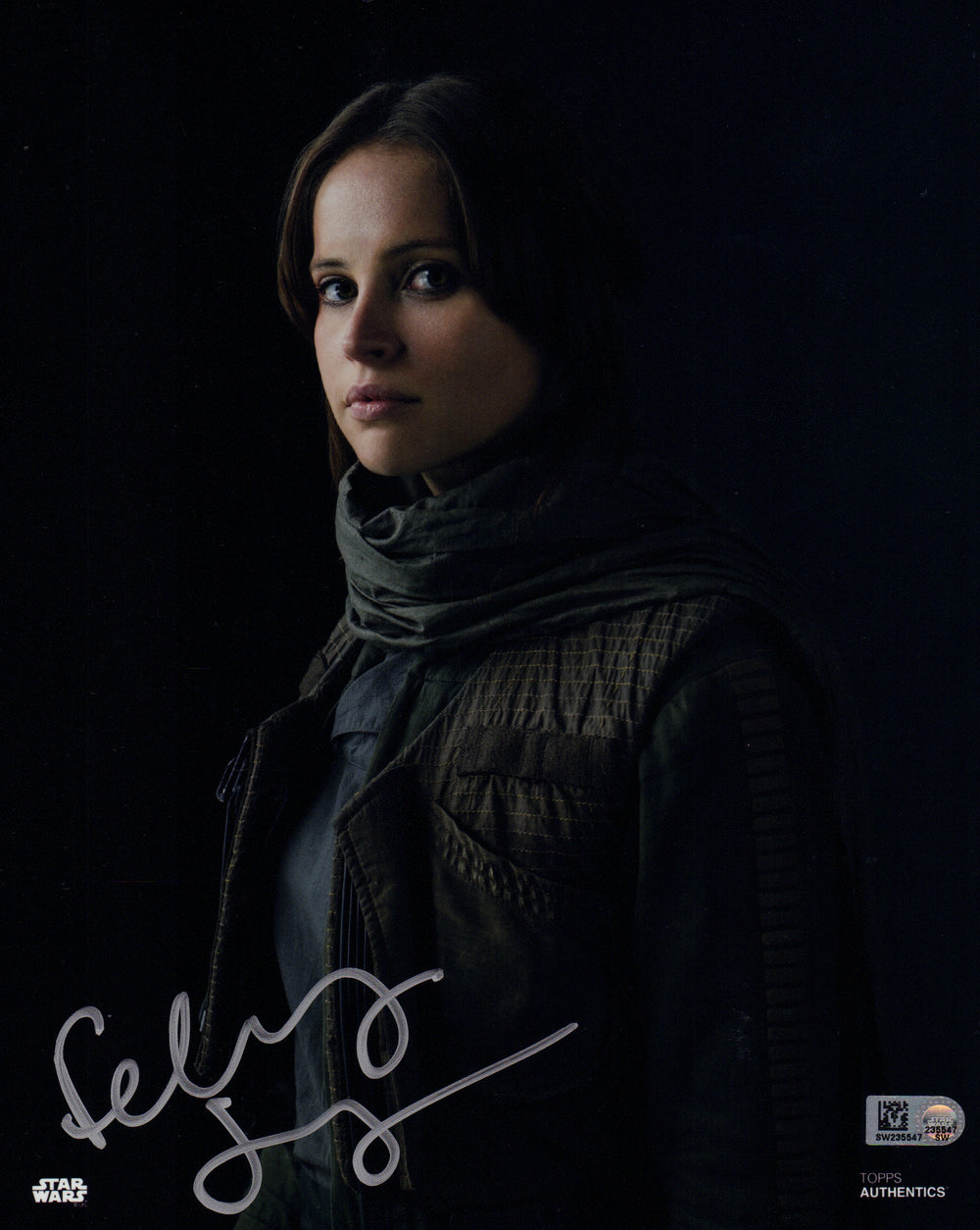 Felicity Jones as Jyn Erso in Rogue One: A Star Wars Story (Topps Authentics) Signed 8x10 Photo