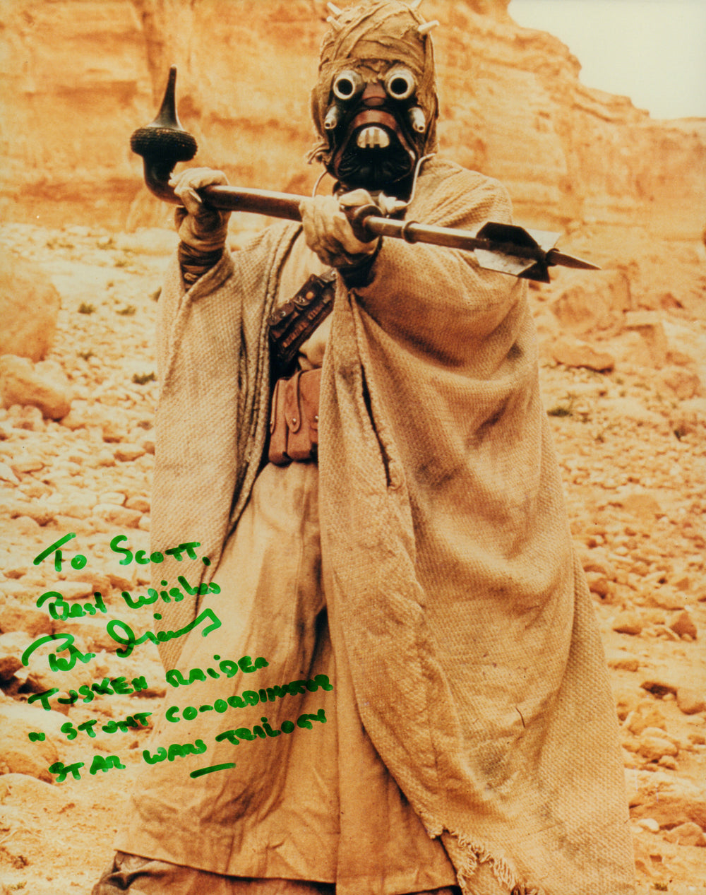 Peter Diamond as a Tusken Raider & Stunt Co-Ordinator in Star Wars: A New Hope Signed 8x10 Photo