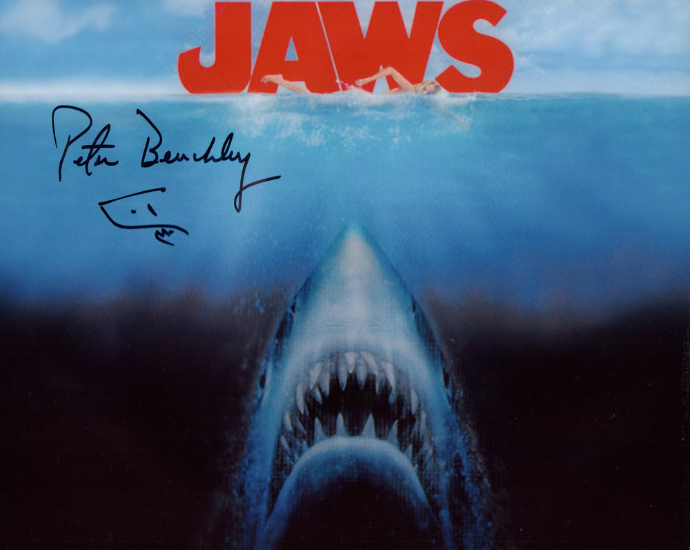 Peter Benchley Jaws Author Signed with Shark Sketch 8x10 Photo