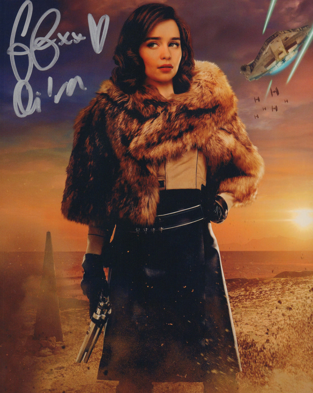 Emilia Clarke as Qi'ra in Solo: A Star Wars Story Signed 8x10 Photo with Character Name