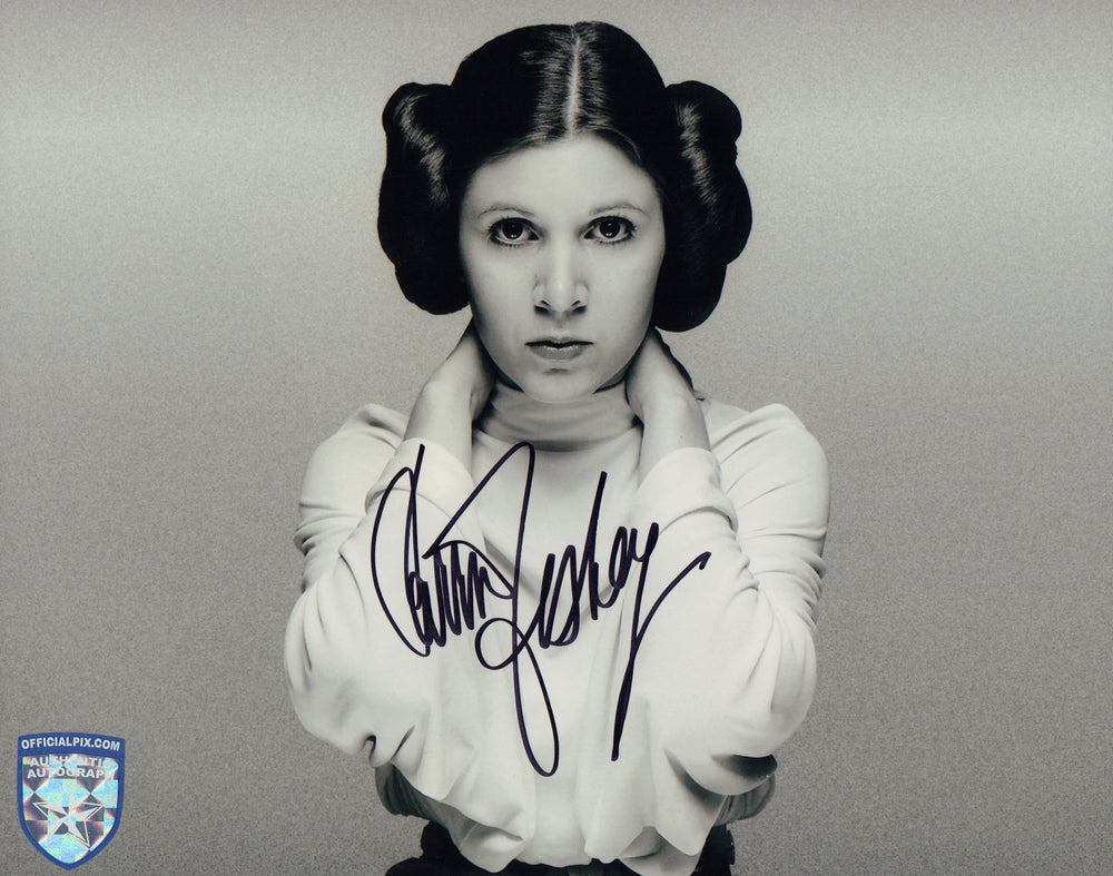 Carrie Fisher as Princess Leia in Star Wars: A New Hope Signed (Official Pix) 8x10 Photo