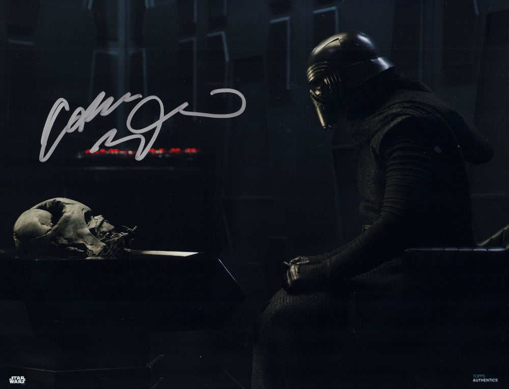 Adam Driver as Kylo Ren with Darth Vader's Mask in Star Wars: The Force Awakens (Beckett Witnessed) Signed 11x14 Photo