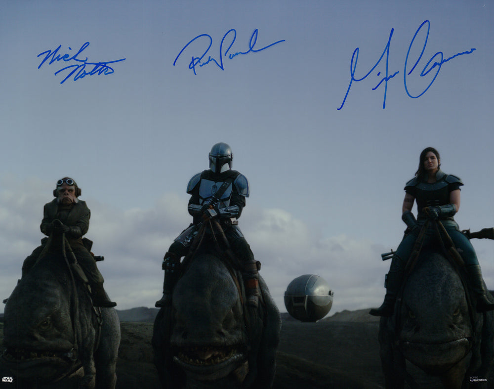 Star Wars: The Mandalorian 16x20 Photo Signed by Pedro Pascal, Nick Nolte, & Gina Carano
