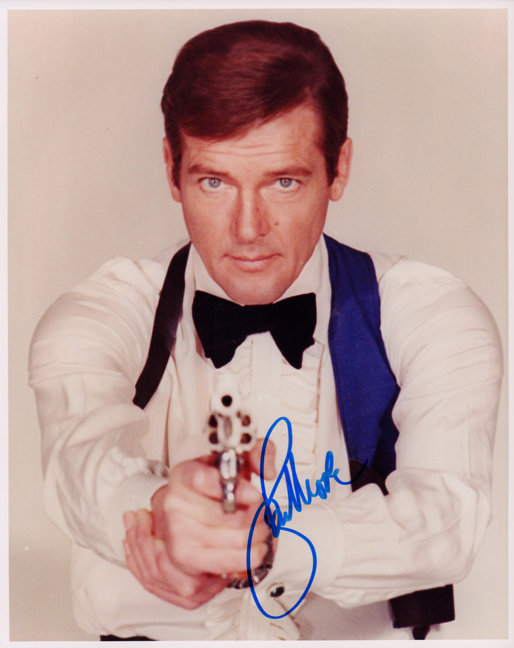 Roger Moore as James Bond 007 in Live and Let Die Signed 8x10 Photo