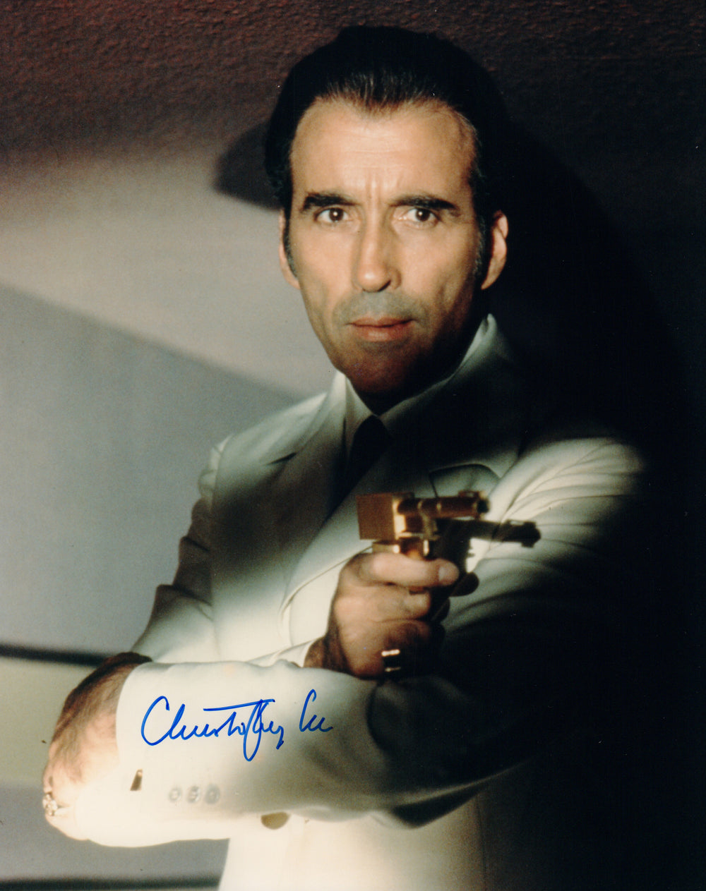 Christopher Lee as Francisco Scaramanga in James Bond 007: The Man with the Golden Gun Signed 8x10 Photo