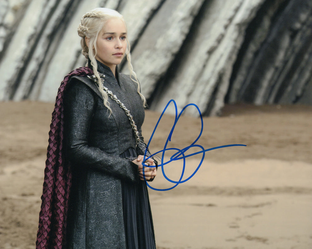 Emilia Clarke as Daenerys Targaryen in Game of Thrones Signed 8x10 Photo