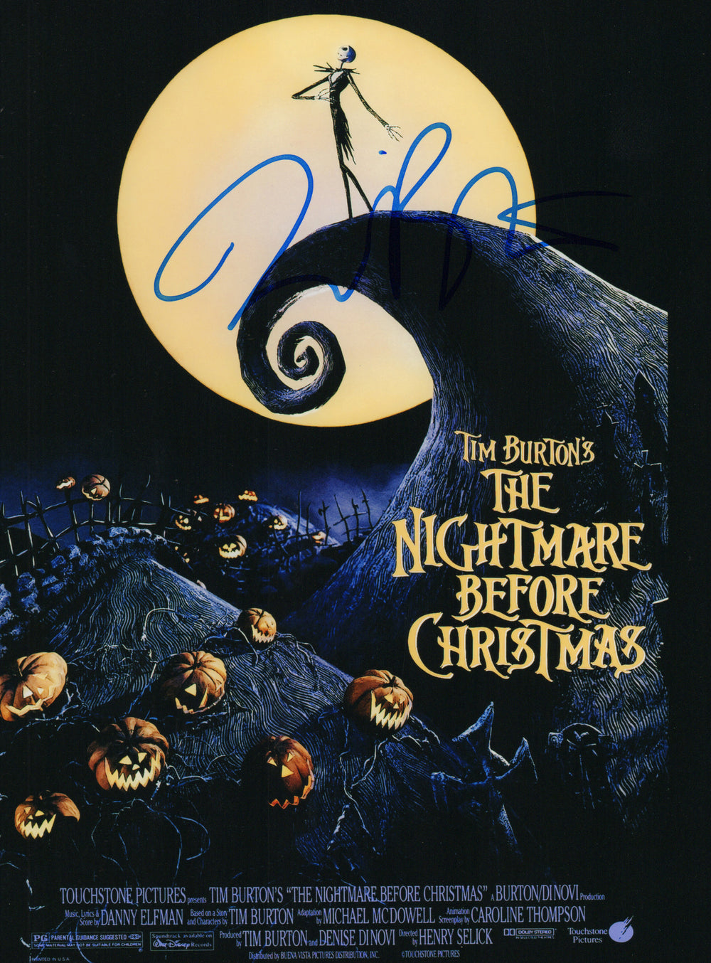 Tim Burton Creator of The Nightmare Before Christmas Signed 8x10 Photo