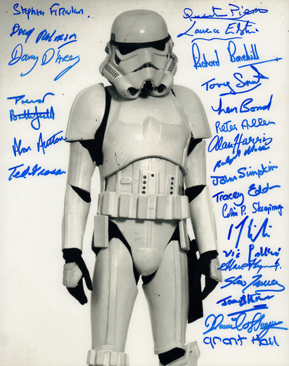 Star Wars Stormtroopers 11x14 Photo Cast Signed by Alan Harris, Colin Skeaping, Quentin Pierre, Ted Grossman, Trevor Butterfield +19