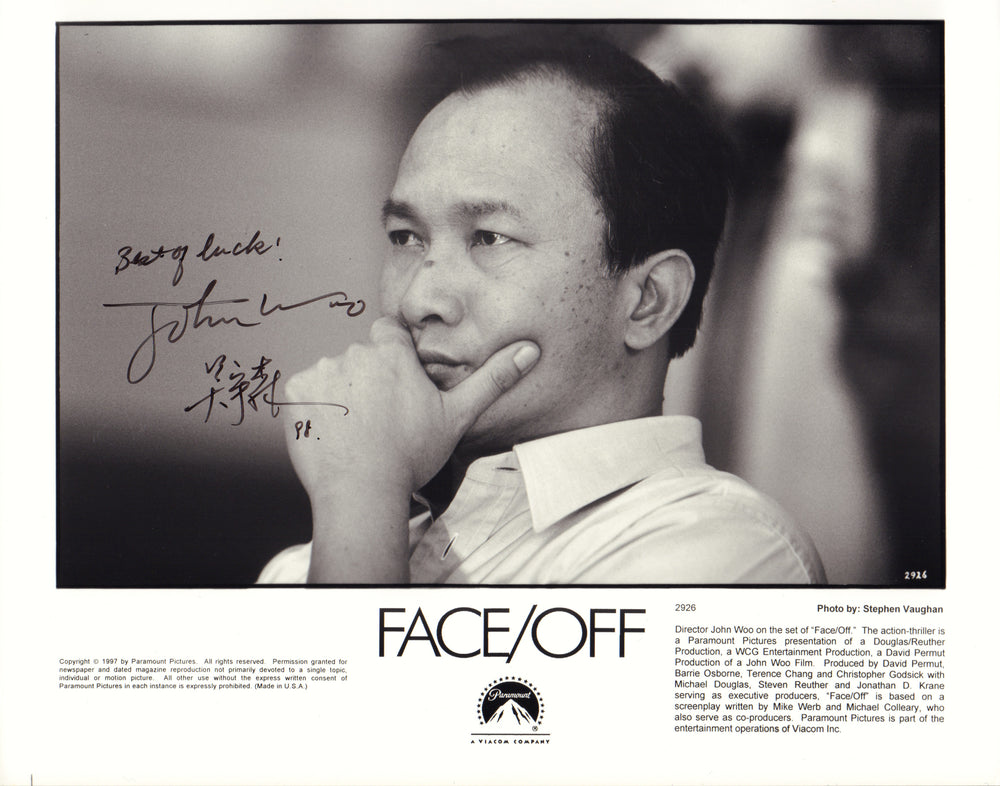 John Woo Director of Face / Off Signed 8x10 Press Photo