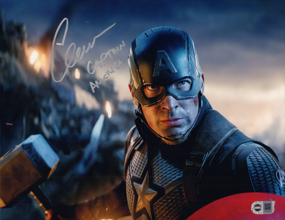 Chris Evans as Captain America in Avengers: Endgame (SWAU) Signed 11x14 Photo with Full Character Name