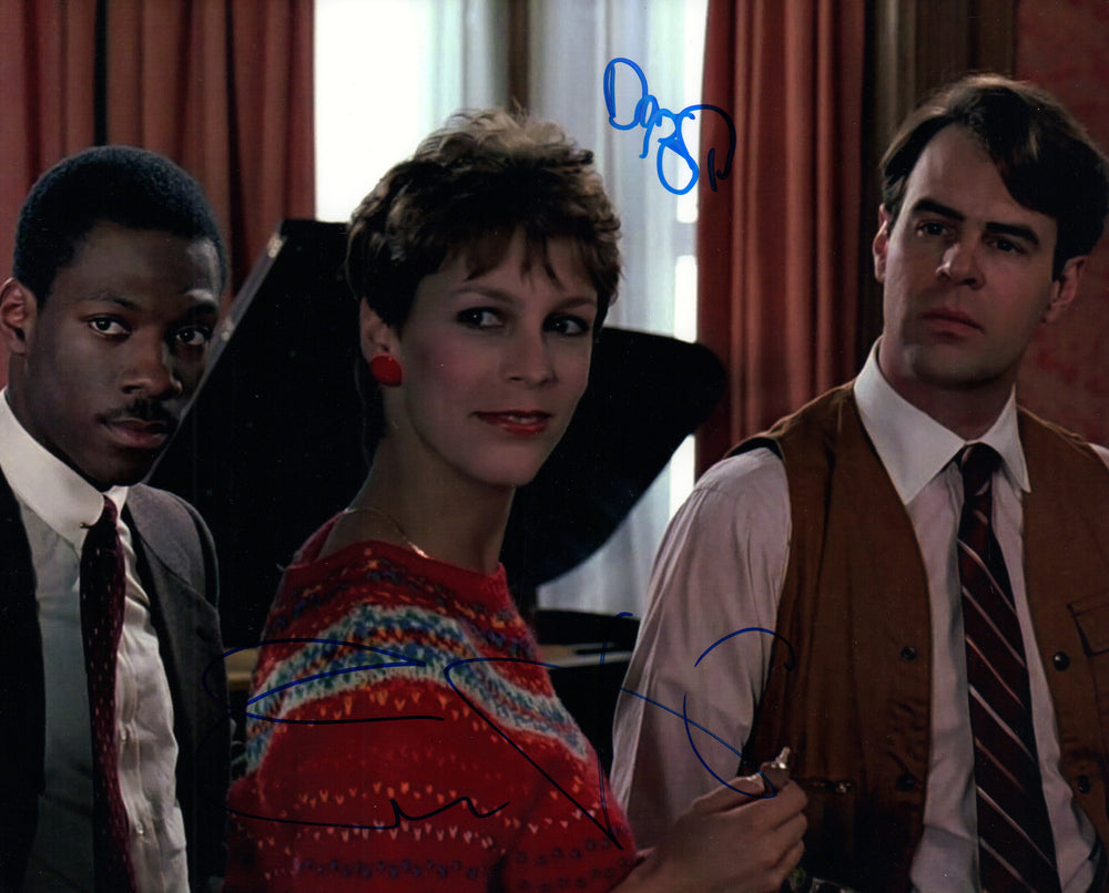 Jamie Lee Curtis as Ophelia & Dan Aykroyd as Louis Winthorpe III in Trading Places Signed 8x10 Photo