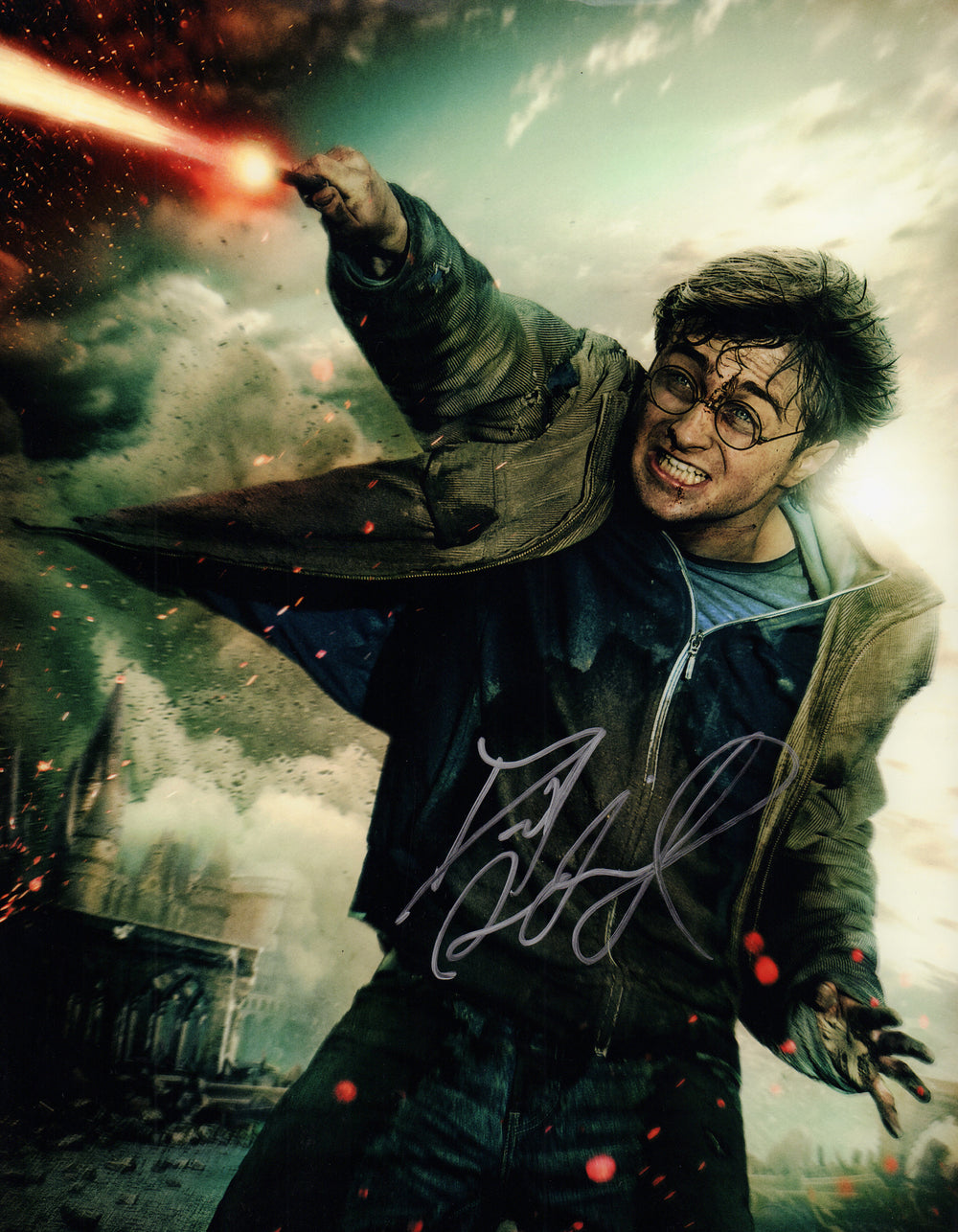 Daniel Radcliffe as Harry Potter in Harry Potter and the Deathly Hallows 2 Signed 11x14 Photo