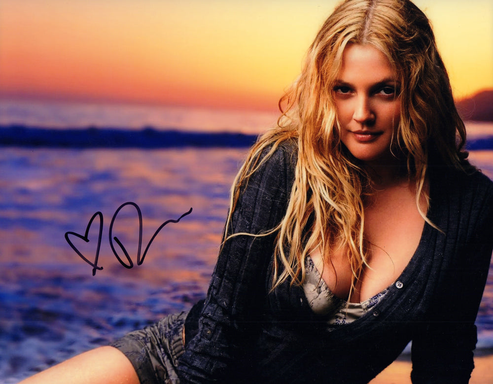 Drew Barrymore from Charlie's Angels, E.T. the Extra-Terrestrial, & Scream Signed 11x14 Photo