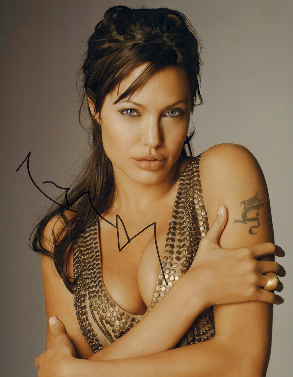Angelina Jolie from Tomb Raider, Mr. & Mrs. Smith, The Eternals, & Maleficent Sexy Signed 11x14 Photo