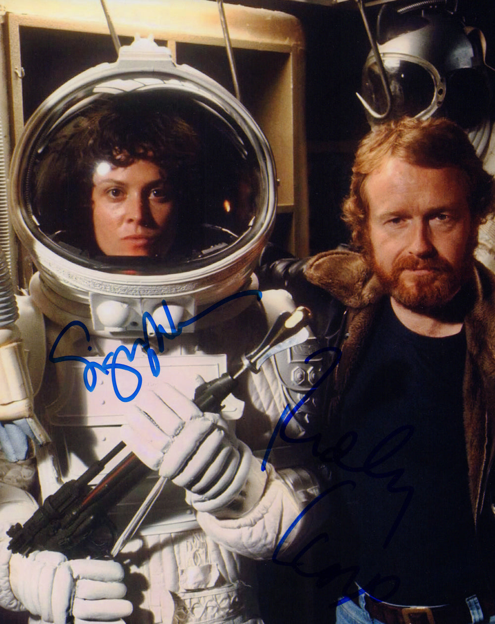 Sigourney Weaver as Ripley with Director of Alien: Ridley Scott Signed 8x10 Photo