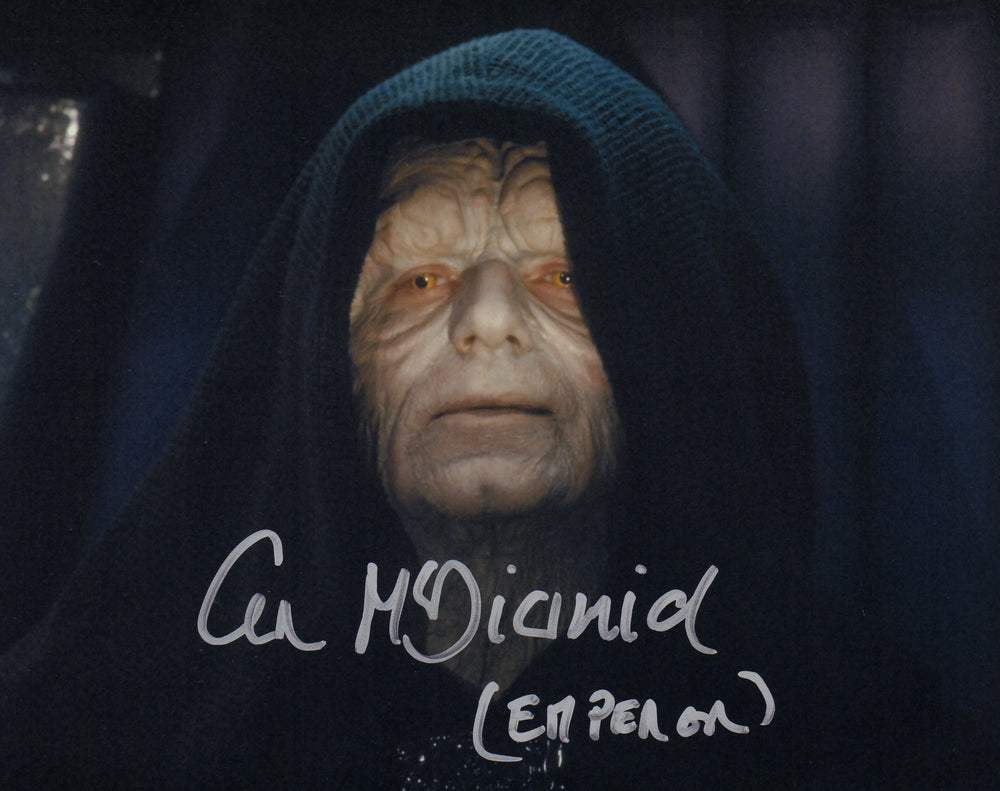 Ian McDiarmid as The Emperor in Star Wars: Return of the Jedi Signed 8x10 Photo with Character Name