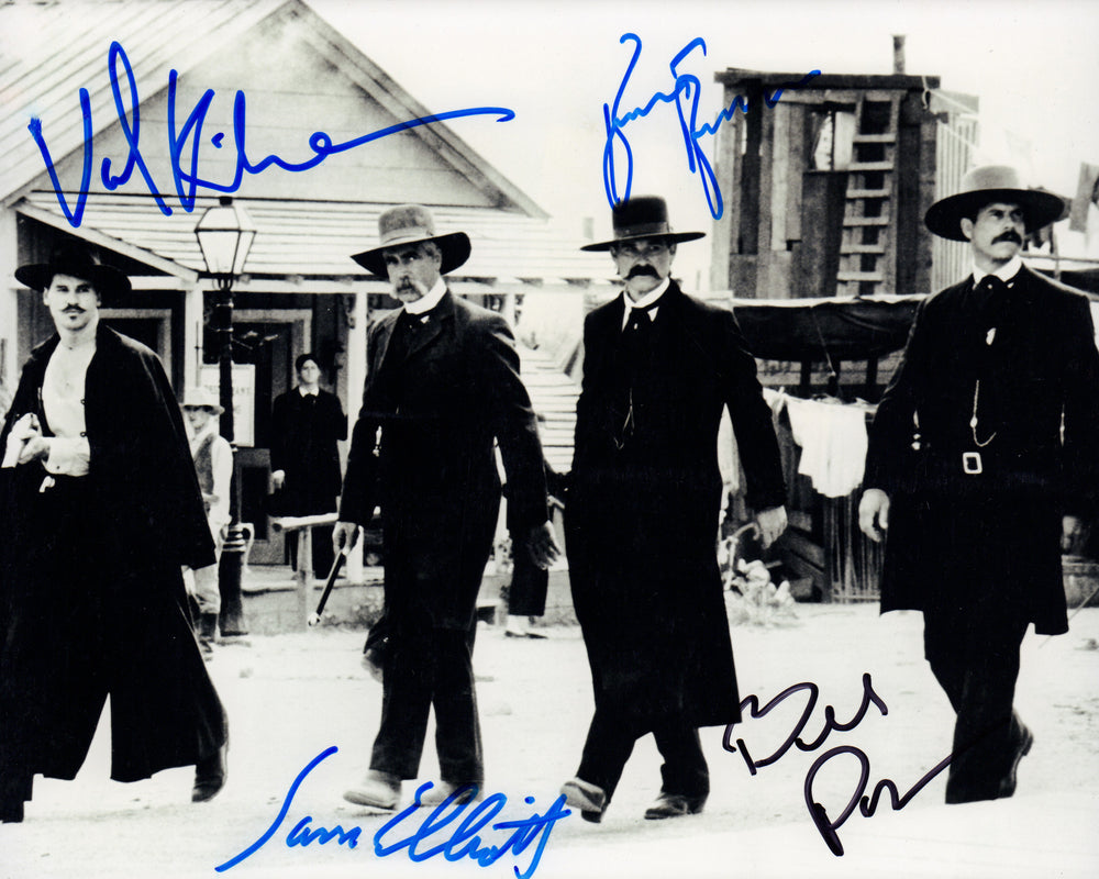 Tombstone 8x10 Photo Cast Signed by Kurt Russell, Val Kilmer, Sam Elliott, & Bill Paxton