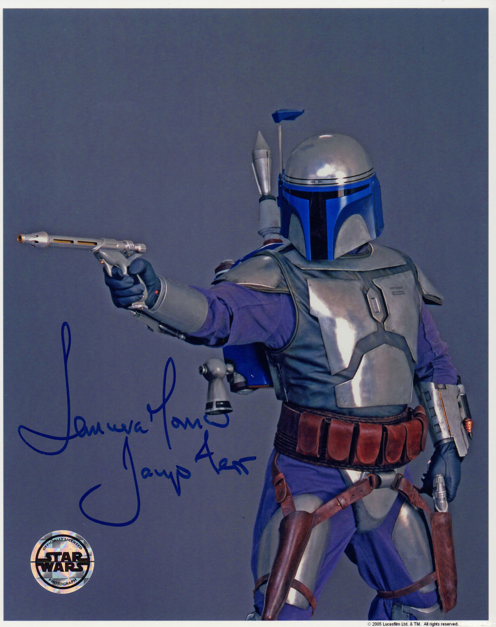 Temuera Morrison as Jango Fett in Star Wars Episode II: Attack of the Clones Signed 8x10 (Official Pix) Photo with Character Name