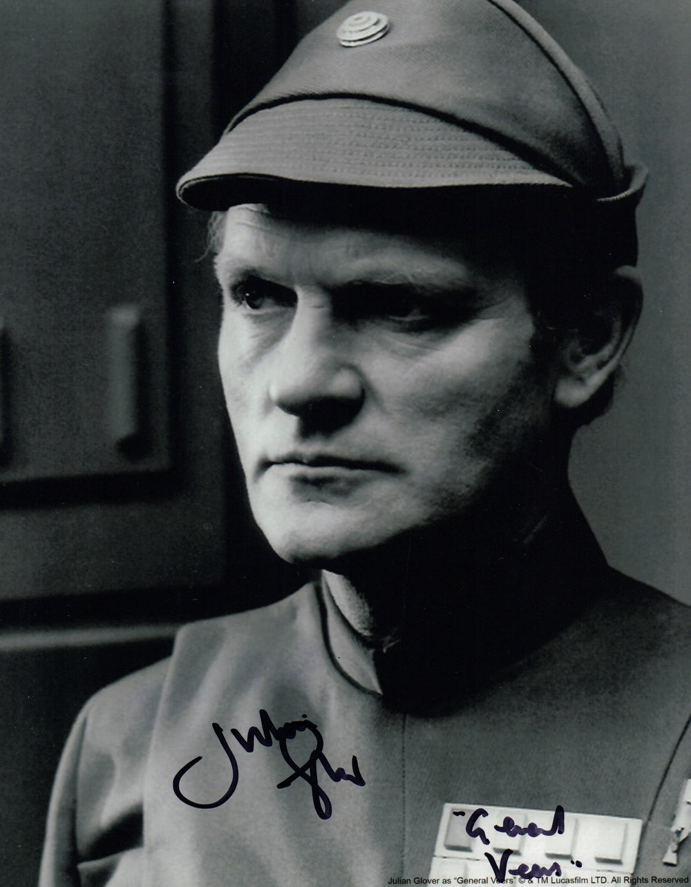 Julian Glover as General Veers in Star Wars: The Empire Strikes Back Signed 8x10 Photo with Character Name