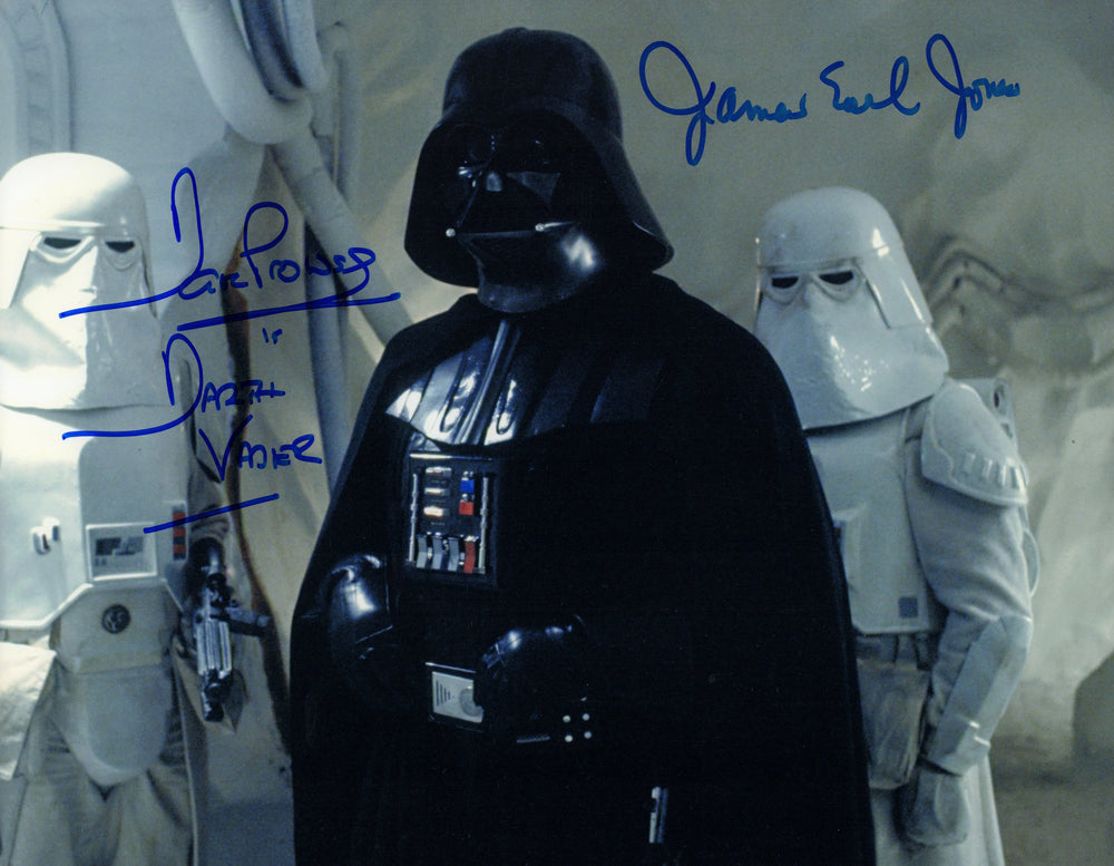 James Earl Jones & Dave Prowse as Darth Vader in Star Wars: The Empire Strikes Back Signed 11x14 Photo