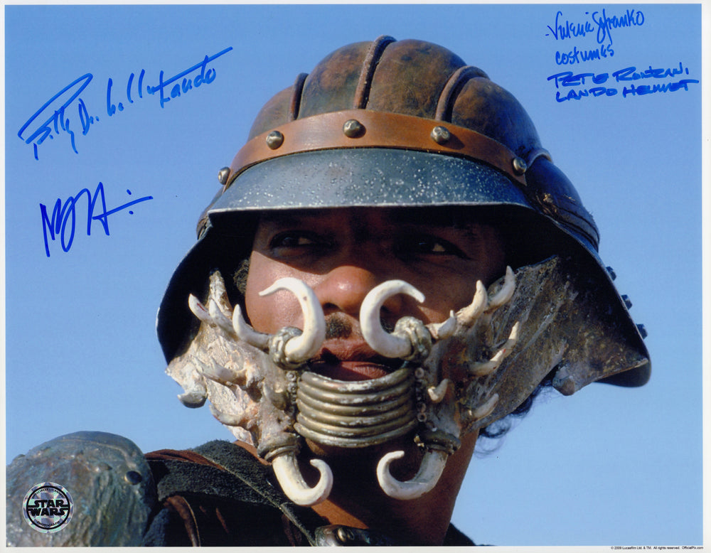 Star Wars: Return of the Jedi Lando 11x14 (Official Pix) Photo Cast Signed by Billy Dee Williams, Nolo Rodis-Jamero, Peter Ronzani, & Valerie Sofranko