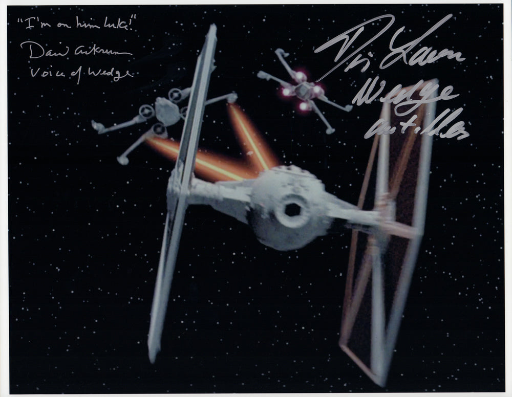 David Ankrum & Denis Lawson as Wedge Antilles in Star Wars: A New Hope Signed 11x14 Photo
