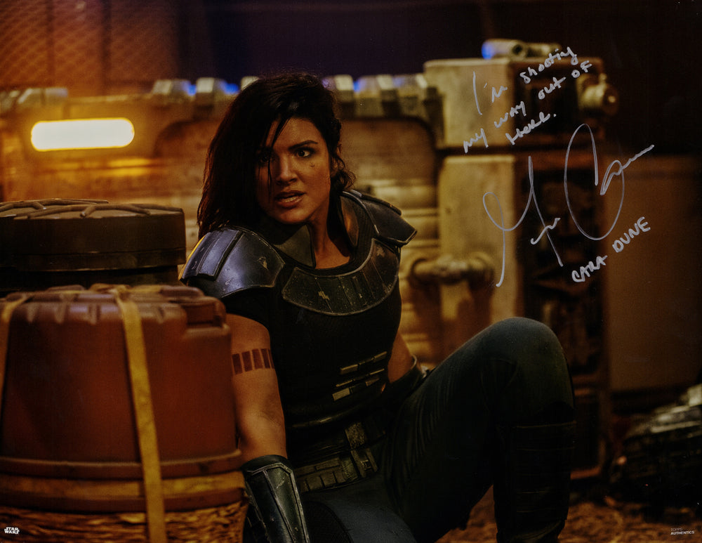 Gina Carano as Cara Dune in Star Wars: The Mandalorian Signed 16x20 Photo with Character Name & Quote