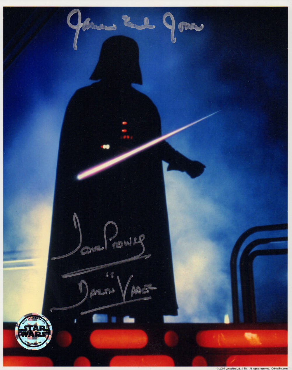 James Earl Jones & Dave Prowse as Darth Vader in Star Wars: The Empire Strikes Back (Official Pix) Signed 8x10 Photo