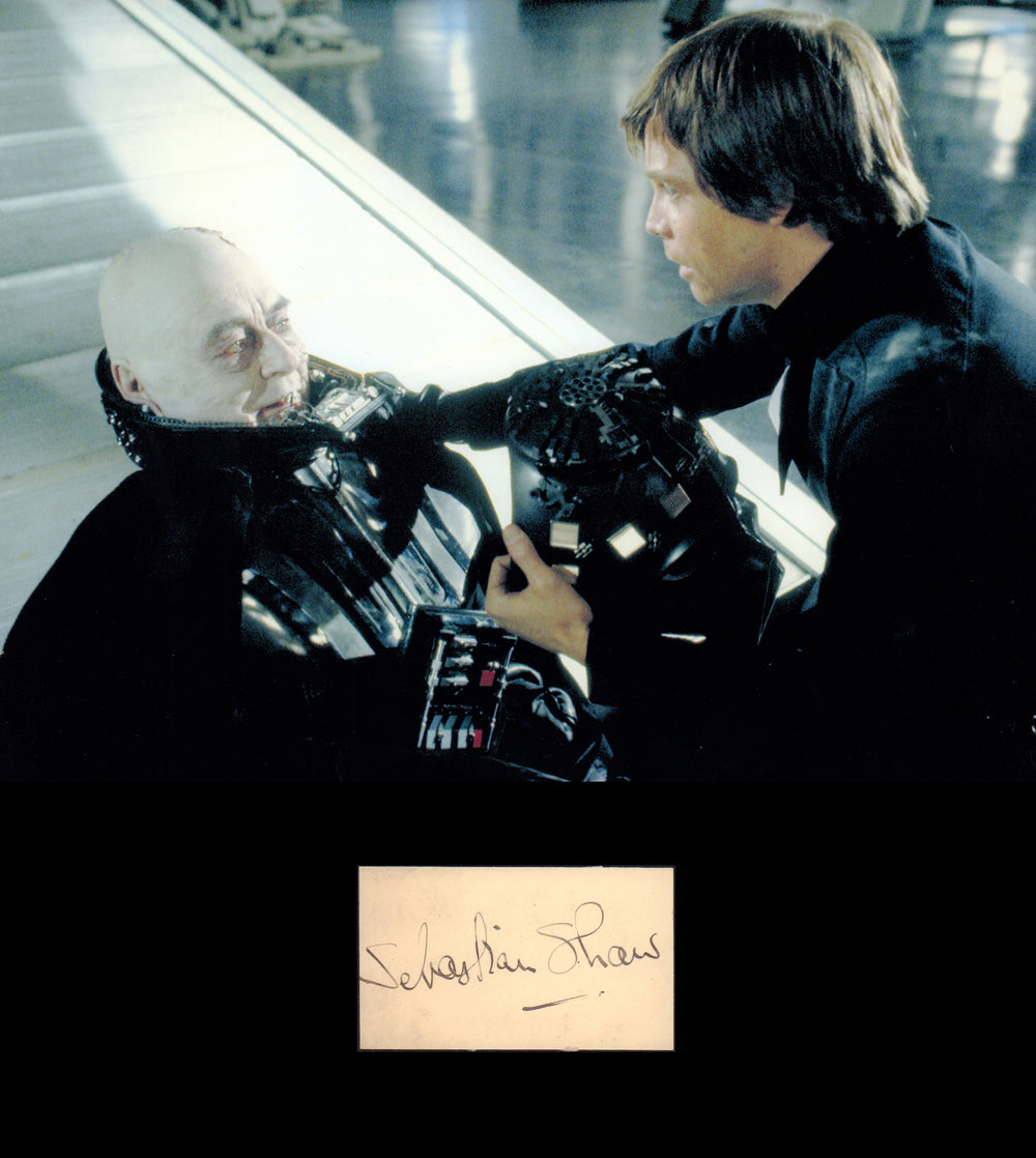 Sebastian Shaw as Anakin Skywalker in Star Wars: Return of the Jedi Signed Index Card - Rare