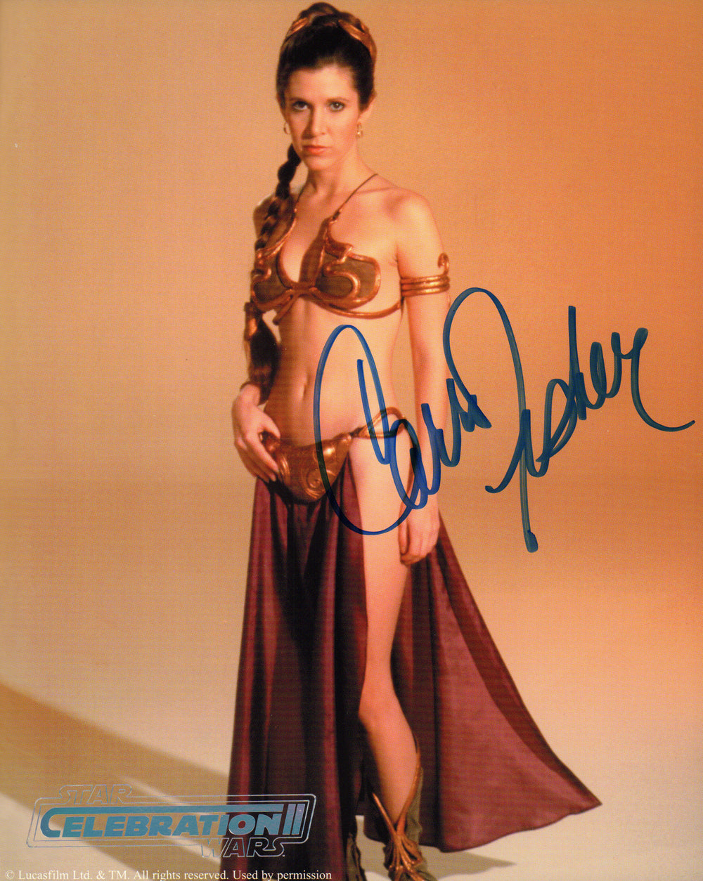 Carrie Fisher as Princess Leia in Star Wars: Return of the Jedi (Official Pix Celebration II) Signed 8x10 Photo