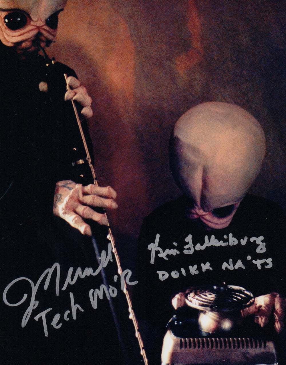 Star Wars: A New Hope Mos Eisley Cantina Band 8x10 Photo Cast Signed by Jibralta Merrill & Kim Falkinburg