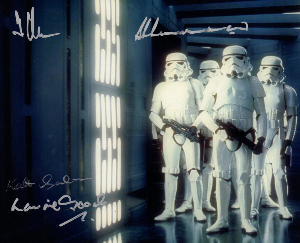 Star Wars: A New Hope Stormtroopers 8x10 Photo Cast Signed by Laurie Goode, Keith Swaden, Tony Allen, & Barry Summerford