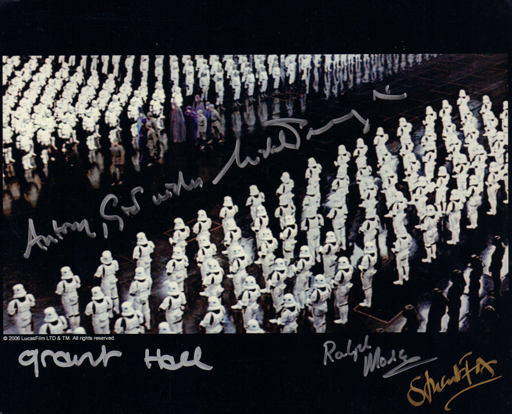 Star Wars: Return of the Jedi  Stormtroopers 8x10 Photo Cast Signed by Michael Pennington, Grant Hall, Ralph Morse, & Stuart Fox