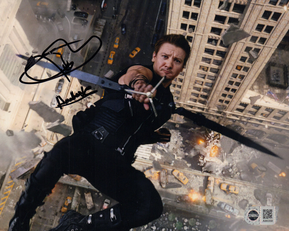 Jeremy Renner as Hawkeye in The Avengers (SWAU) Signed 8x10 Photo with Character Name