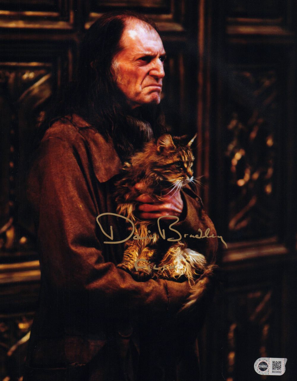 David Bradley as Filch in Harry Potter (SWAU) Signed 11x14 Photo with Character Name