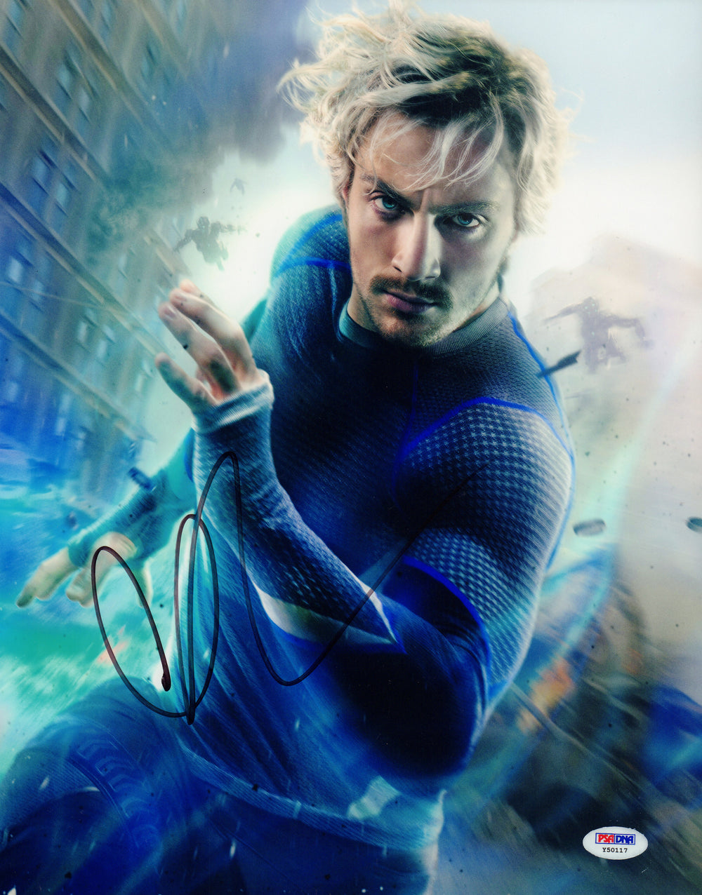 Aaron Taylor-Johnson as Quicksilver in Avengers: Age of Ultron Signed 11x14 Photo