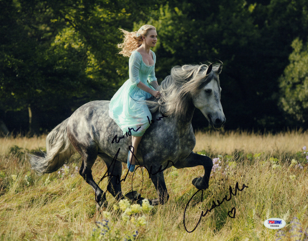 Lily James as Ella aka Cinderella in Cinderella Signed 11x14 Photo with Character Name