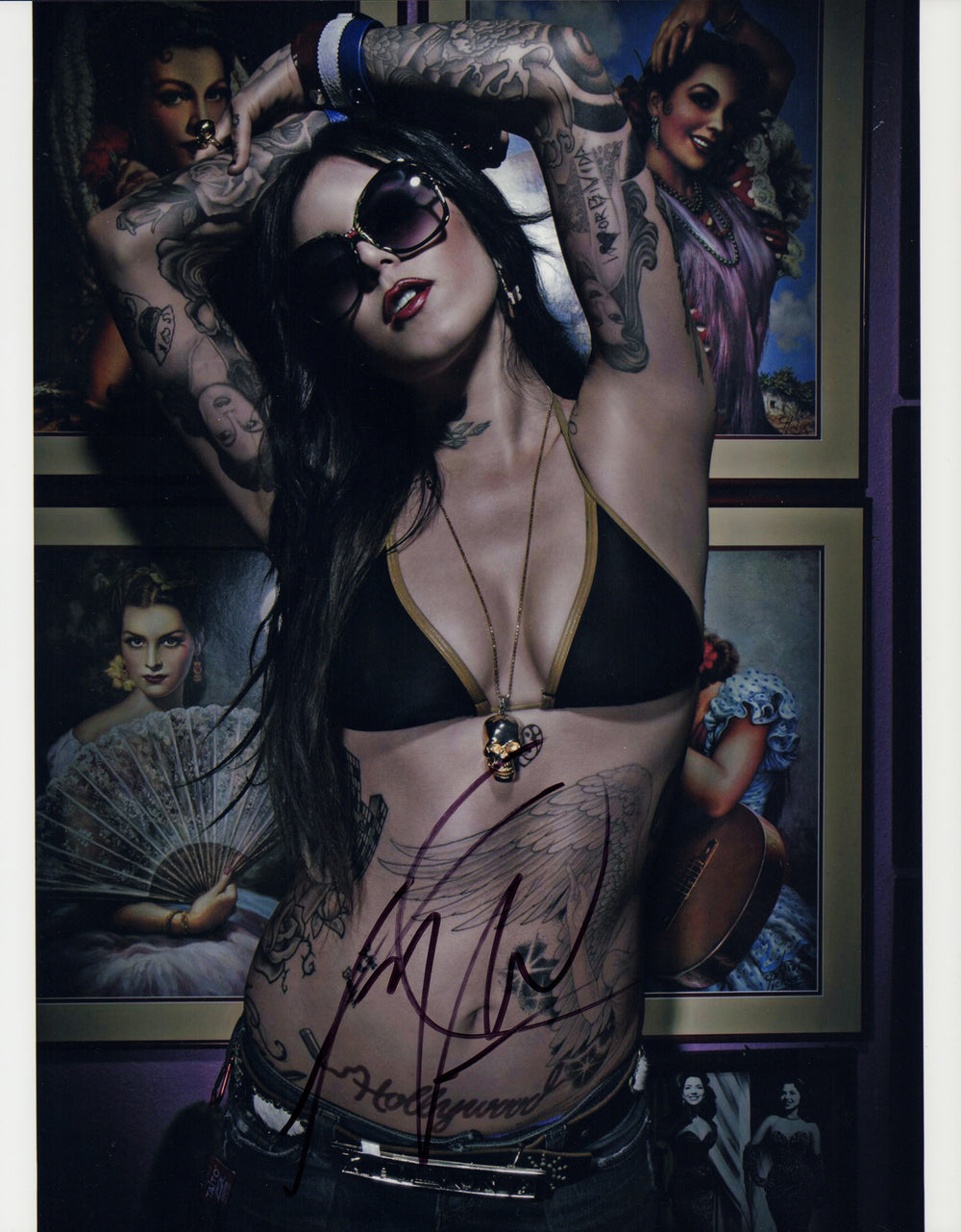 Kat Von D Tattoo Artist Sexy Signed 11x14 Photo