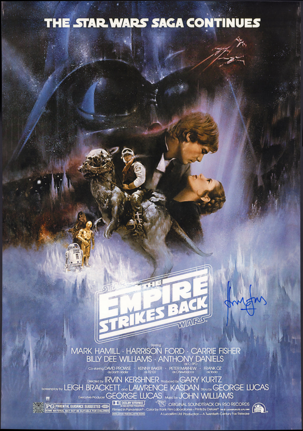 Harrison Ford as Han Solo in Star Wars: The Empire Strikes Back (Coolwaters) Signed Reprint Poster