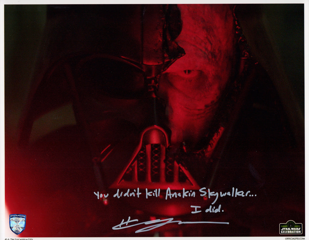 Hayden Christensen as Darth Vader in Star Wars: Obi-Wan Kenobi (Official Pix) Signed 11x14 Photo with Quote