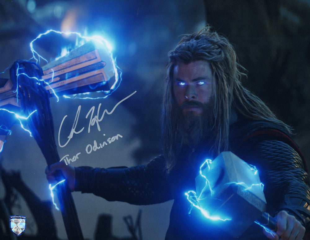 Chris Hemsworth as Thor in Avengers: Endgame (Official Pix) Signed 11x14 Photo with Rare Full Character Name