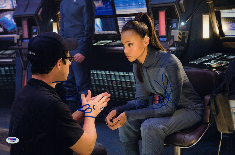 Zoe Saldaña as Nyota Uhura with J.J. Abrams Directing Star Trek Signed 12x18 Photo