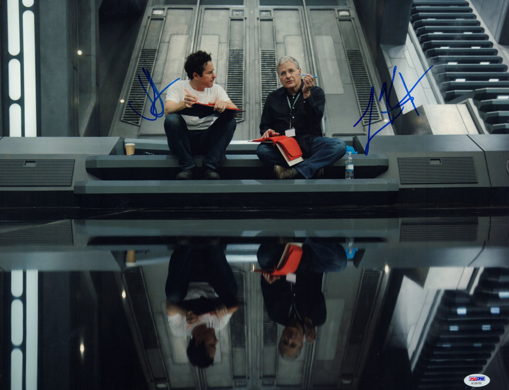 J.J. Abrams Director with Lawrence Kasdan Writer of Star Wars: The Force Awakens Signed 16x20 Photo