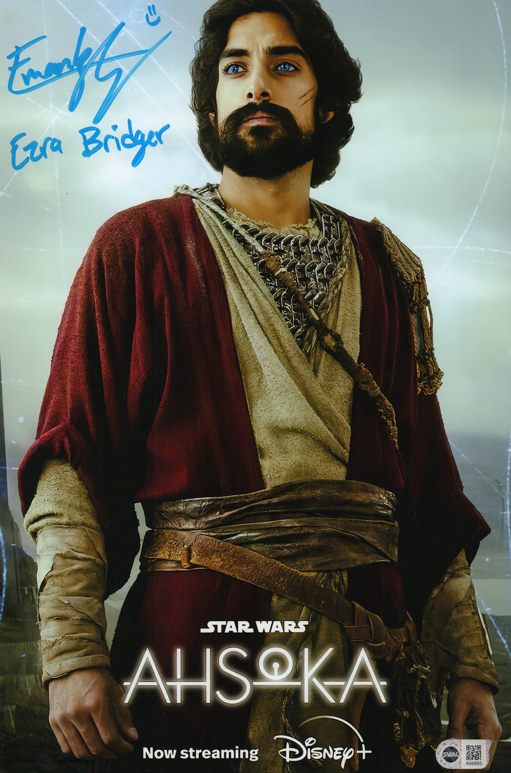 Eman Esfandi as Ezra Bridger in Star Wars: Ahsoka (SWAU) Signed 11x17 Photo with Character Name