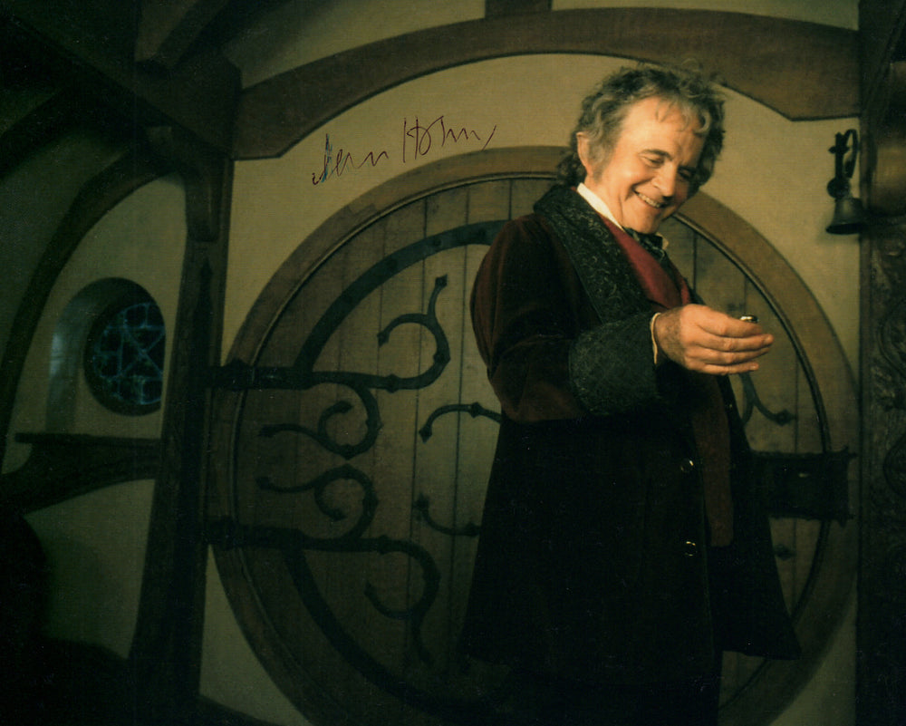 Ian Holm as Bilbo Baggins in The Lord of the Rings: The Fellowship of the Ring Signed 8x10 Photo